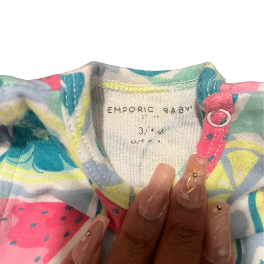 Vibrant Fruit Print Diaper Cover with Pink Tulle
